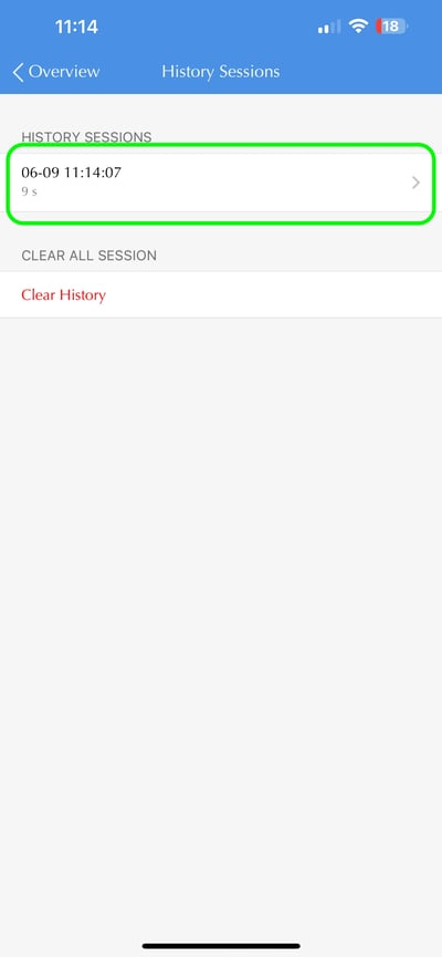 Stream app showing recorded history session after sniffing network traffic on iPhone for summon history extraction