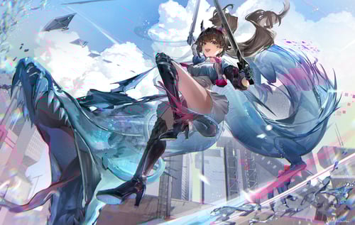 Hình ảnh Chen Qianyu trong Arknights: Endfield với phong cách chiến đấu hoa mỹ