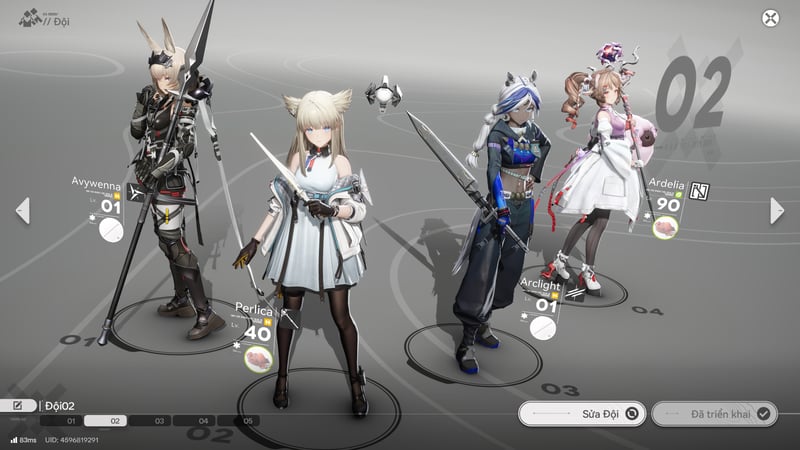 Đội hình lý tưởng nhất của Avywenna gồm Perlica, Arclight, Ardelia
