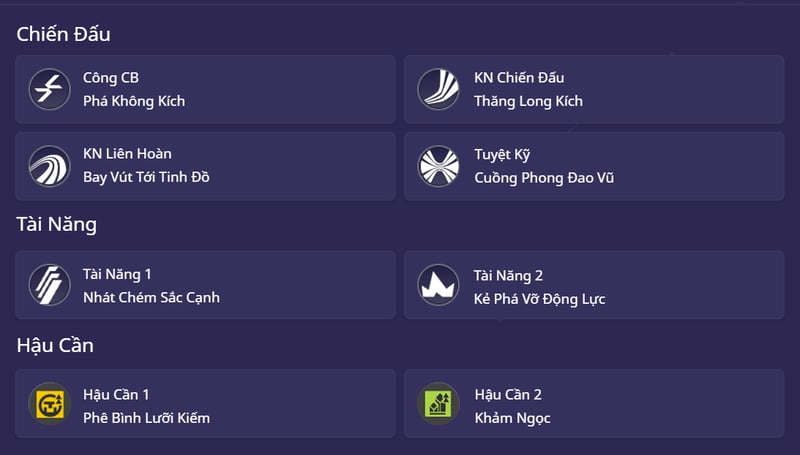 Chi tiết thông tin kĩ năng của Chen Qianyu