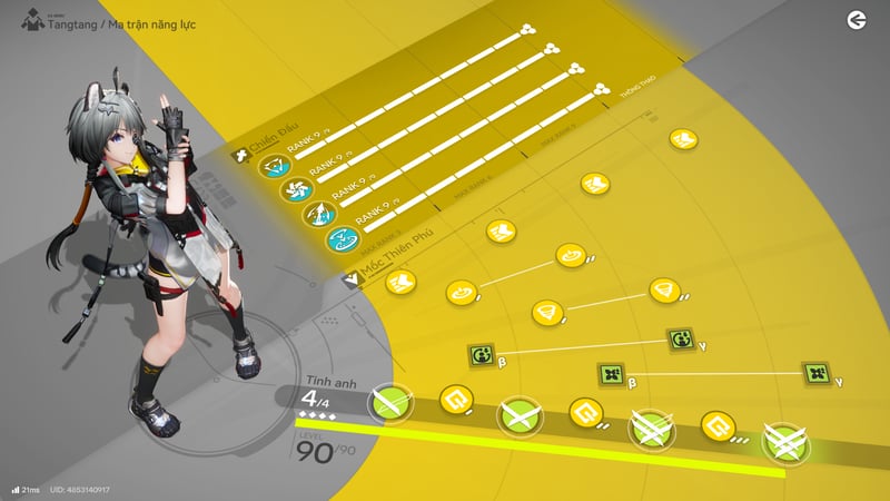 Nâng kỹ năng ưu tiên cho Tangtang hợp lí để tăng sức mạnh nhanh nhất