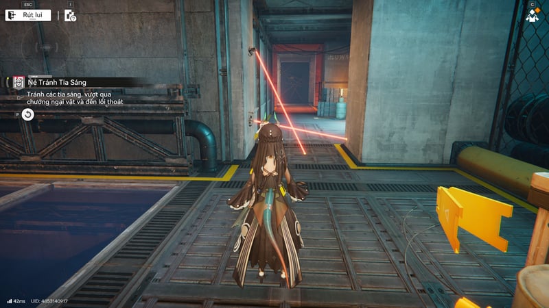 Căn phòng hai đợt laser với đợt đầu tiên là hình chữ X