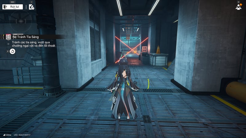 Căn phòng có các tia laser hình chữ X cản đường