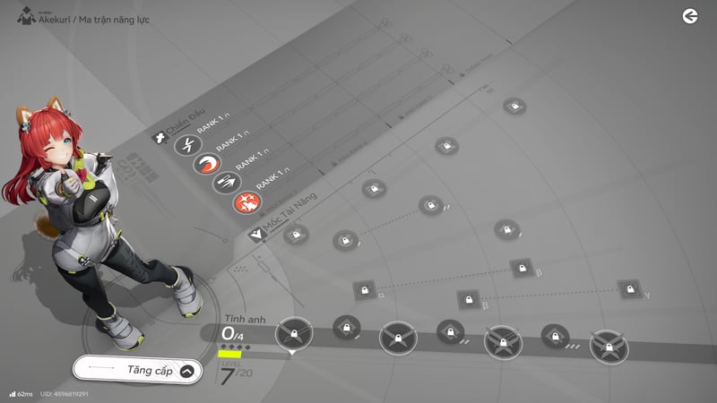 Ưu tiên nâng các kỹ năng như Tuyệt Kỹ và KN Liên Hoàn cho Akekuri