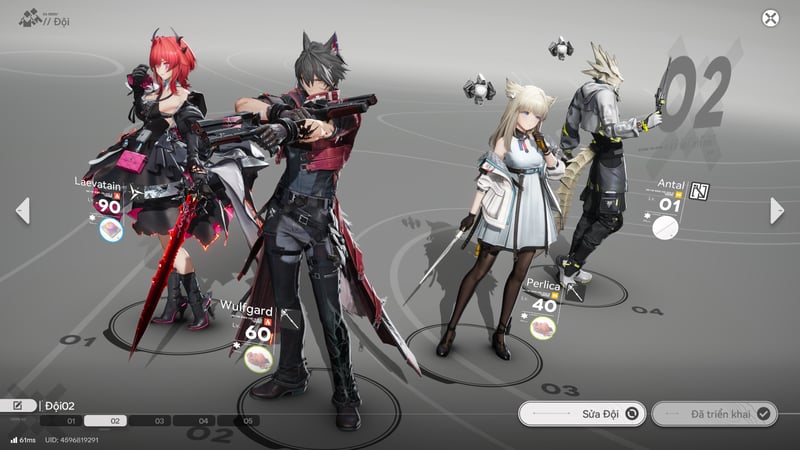 Đội hình tốt nhất cho Antal gồm Laevatain, Wulfgard, Perlica