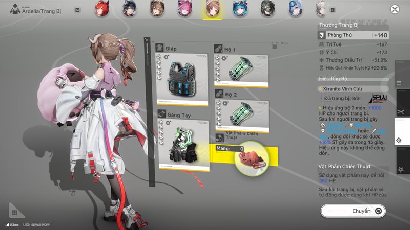 Trang bị tốt nhất dành cho Ardelia là bộ trang bị Xiranite Vĩnh Cửu