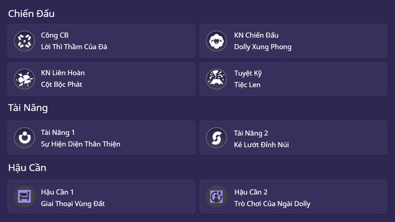 Thông tin kỹ năng của Ardelia