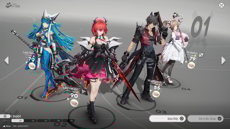 Giao diện sắp xếp đội hình trong Arknights: Endfield