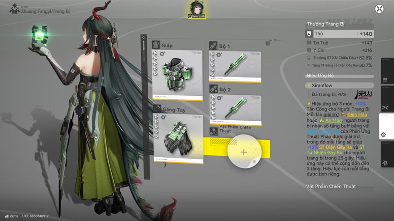 Bộ Xiraflow là trang bị tốt nhất cho Zhuang