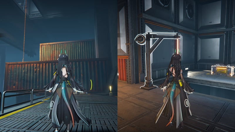 Lên phía trên thùng hàng sẽ có đoạn dây lên trên, vị trí rương thưởng thứ hai nằm ở đây