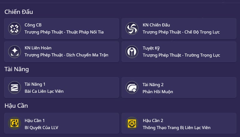 Thông tin kỹ năng của Gilberta