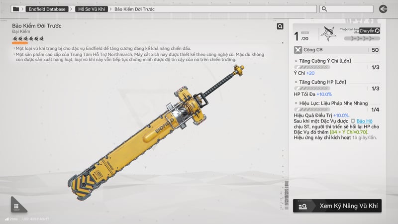 Vũ khí tốt nhất của Snowshine tên là Bảo Kiếm Đời Trước