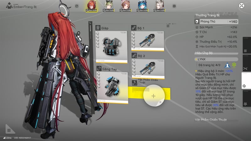 LYNX là bộ trang bị tốt nhất dành cho Ember.