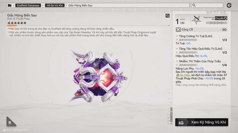 Vũ khí tốt nhất của Ardelia tên là Giấc Mộng Biển Sao