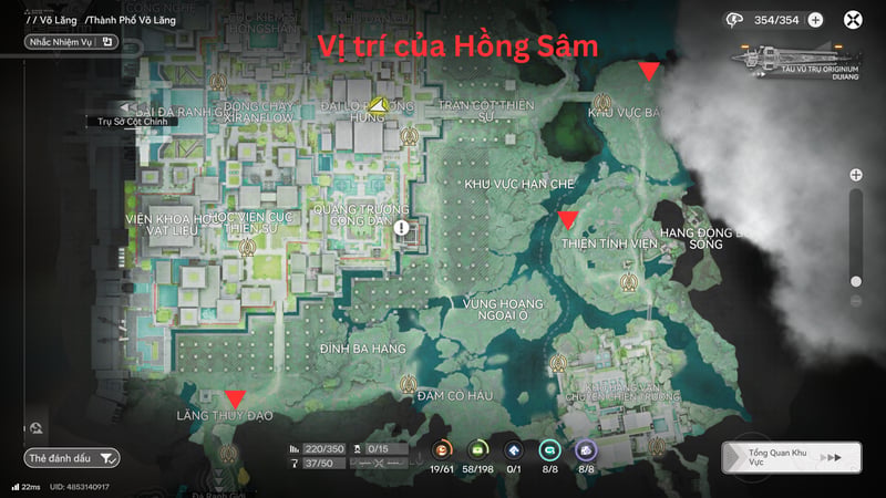 Vị trí của Hồng Sâm