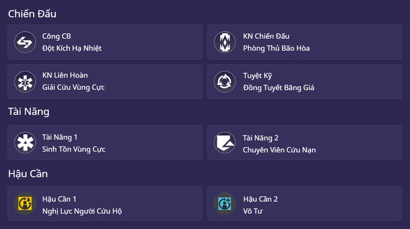 Thông tin kỹ năng của Snowshine