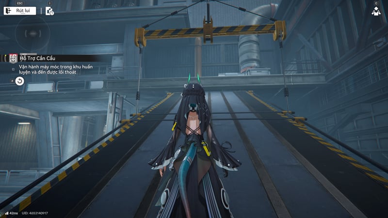 Đứng ngay mép cây cầu để tạo ra lối đi lên trên