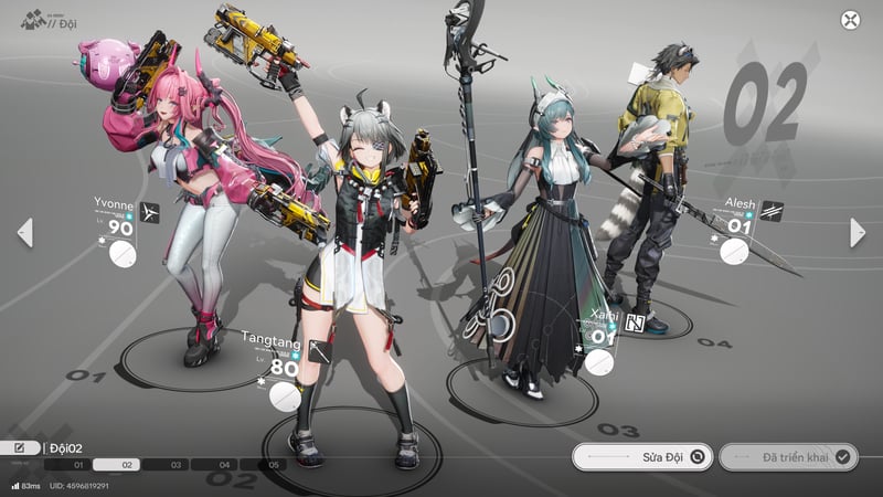 Đội hình lý tưởng của Tangtang bao gồm Yvonne, Xaihi, Alesh