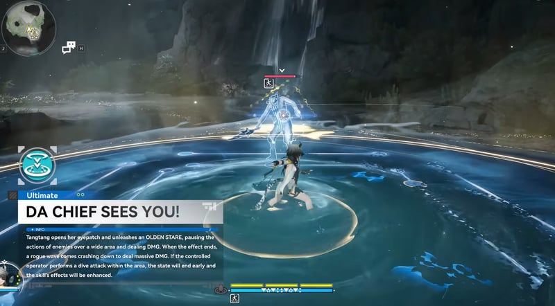 Tangtang sử dụng Tuyệt Kĩ trong Arknights Endfield sẽ gây đóng băng kẻ địch