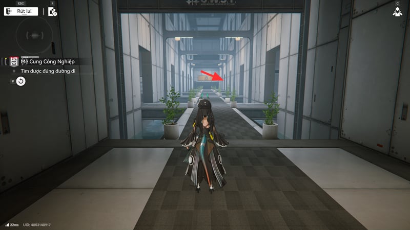 Hành lang dẫn đến vị trí của chiếc rương cuối cùng