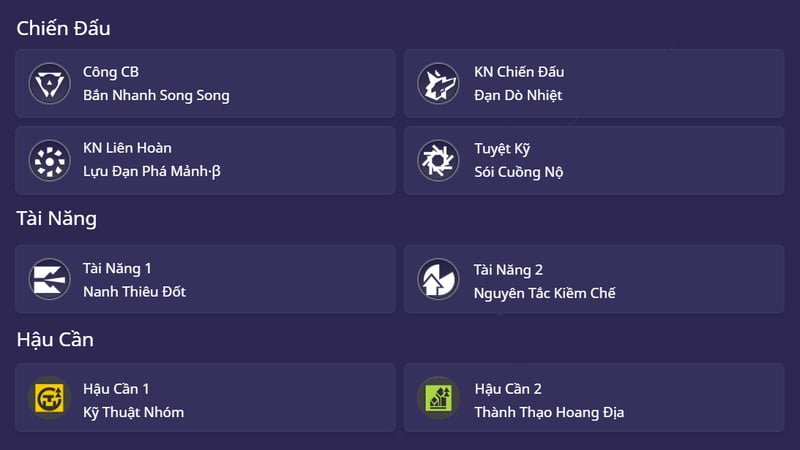 Thông tin kỹ năng của Wulfgard