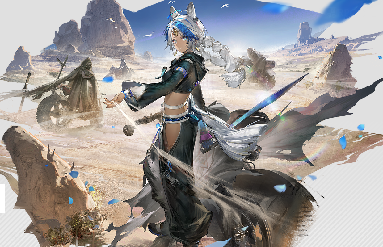 Arclight trong Arknights: Endfield – nhân vật DPS Arts với lối chiến đấu ổn định, nổi bật giữa khung cảnh hoang dã khắc nghiệt của Talos-II. Hình ảnh Arclight trong Arknights: Endfield với khung cảnh giữa vùng hoang mạc